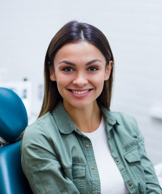 Woman smiling after visiting sleep center in Dallas