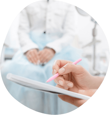 Person using stylus to type on tablet